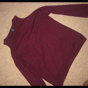 Maroon Long sleeve Cut-Out Shoulder